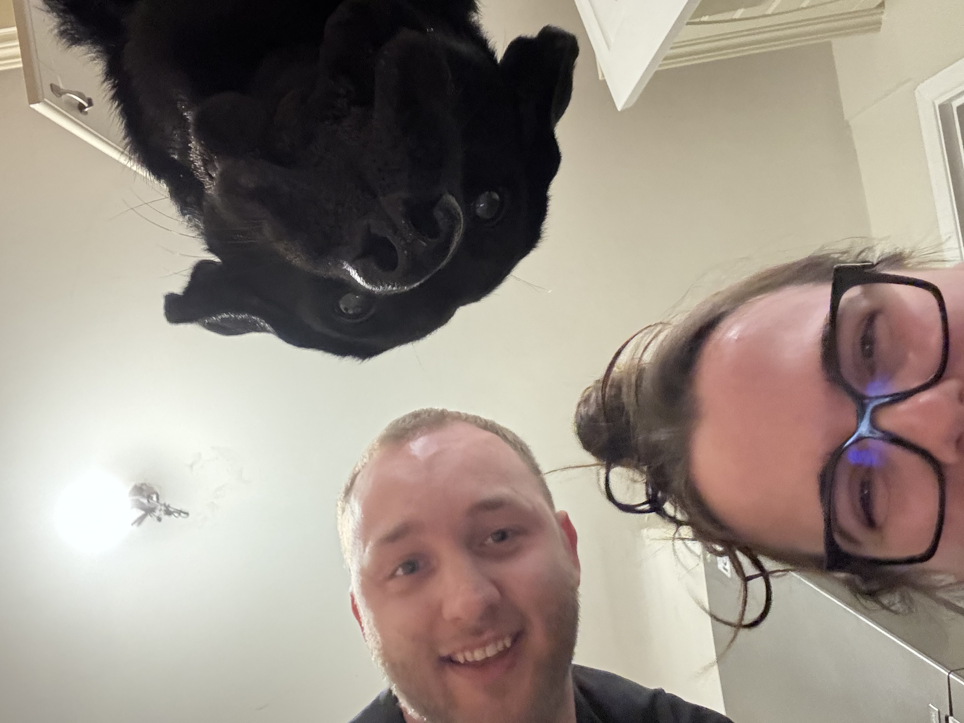 Claire and George taking a selfie with Brunswick