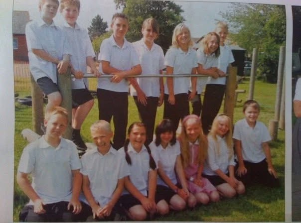 A second primary school group photograph of Claire and George's class