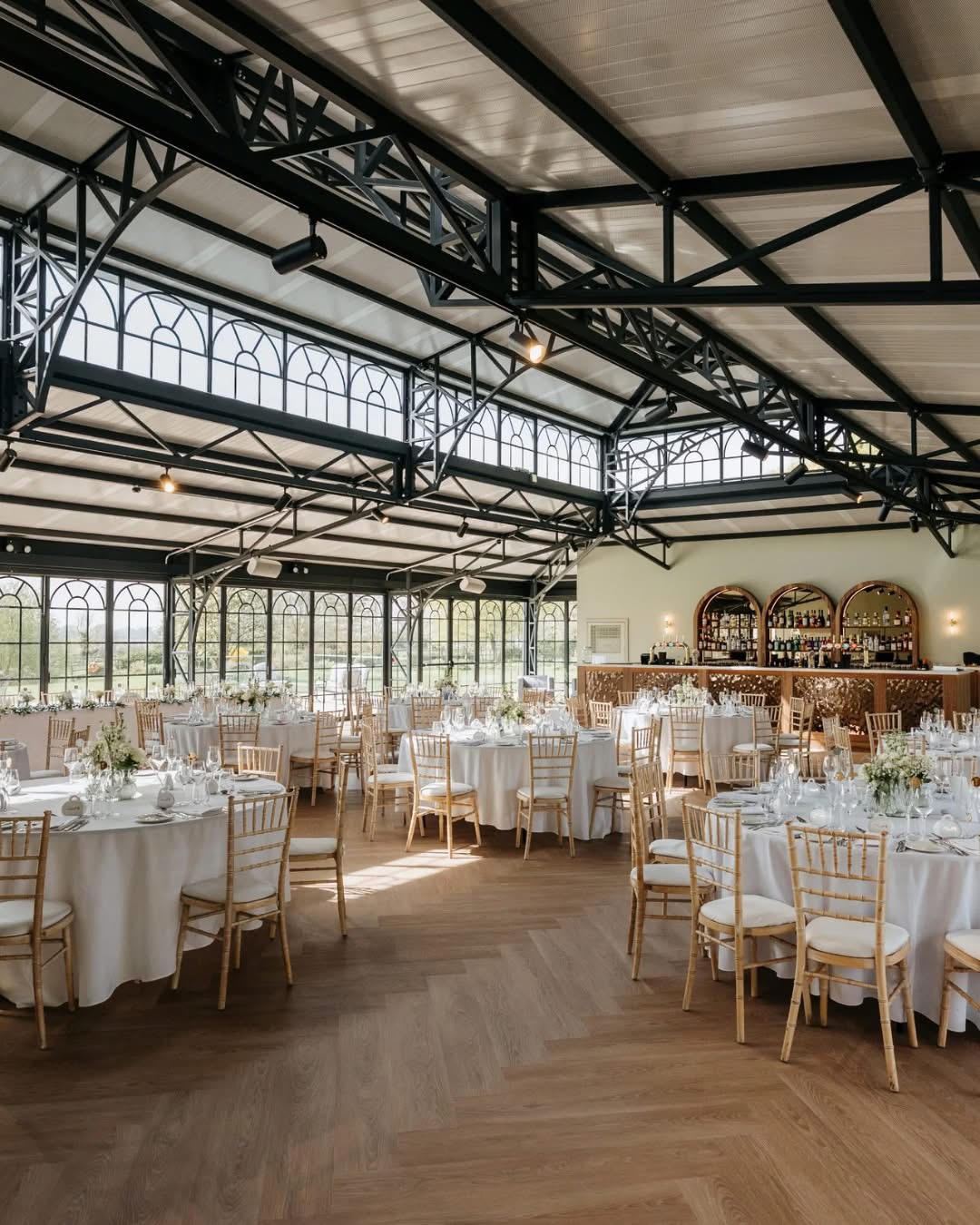 The Orangery set for the wedding breakfast