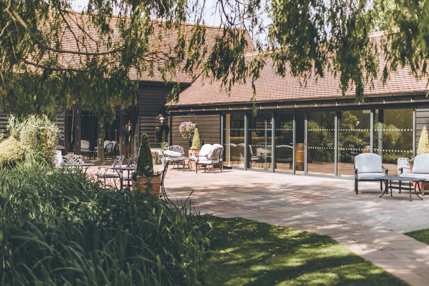 The terrace and gardens for drinks and canapés